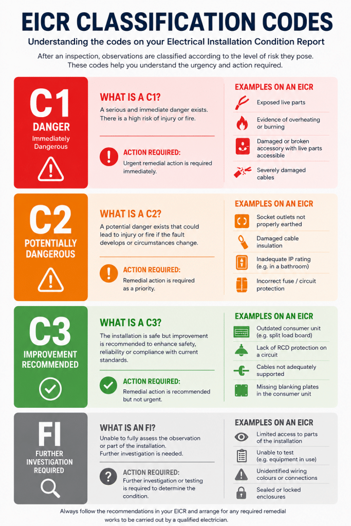 Classification of Codes during an EICR